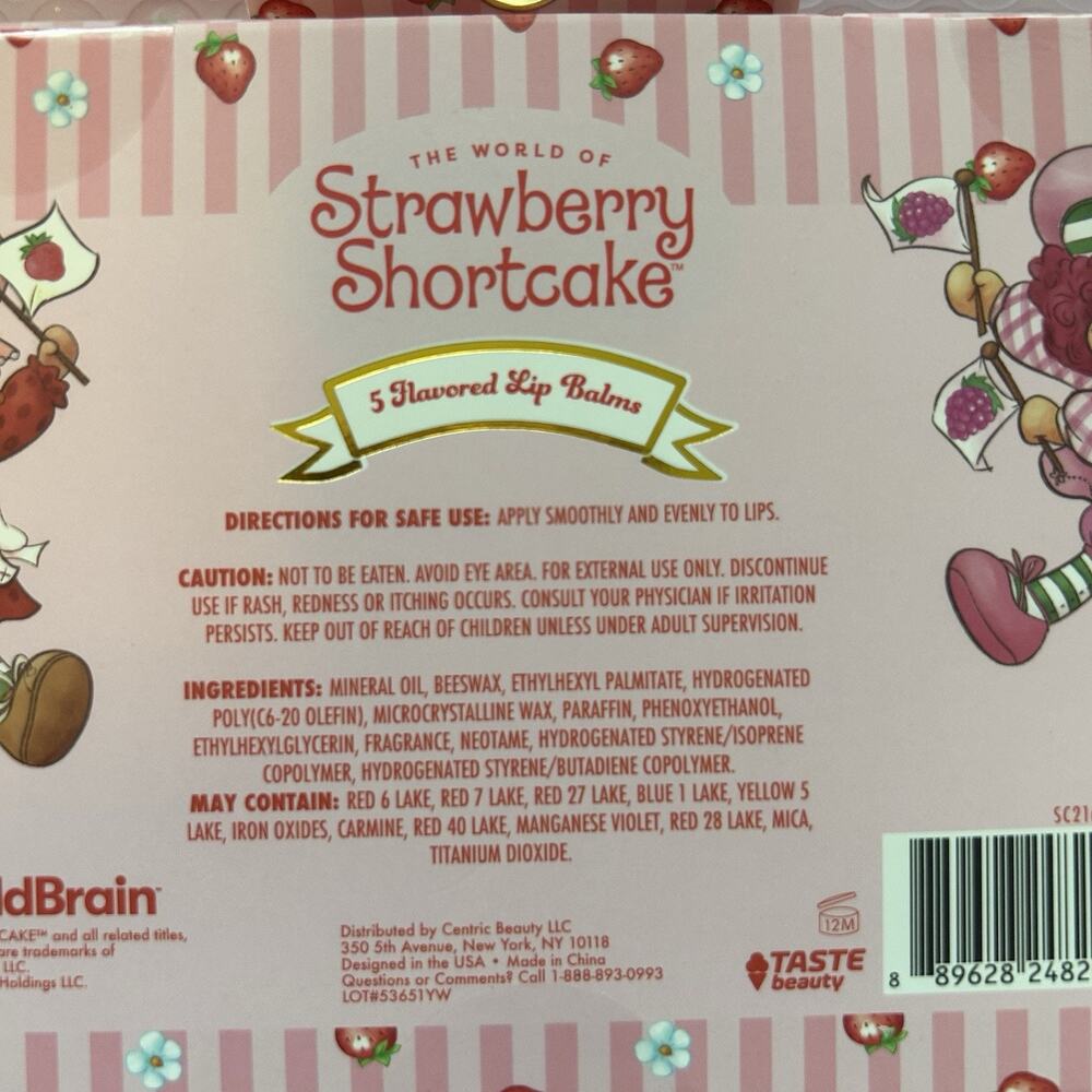 NIB Strawberry Shortcake Sheet Face Mask & Flavored Lip Balm Gift Set - Picture 3 of 5